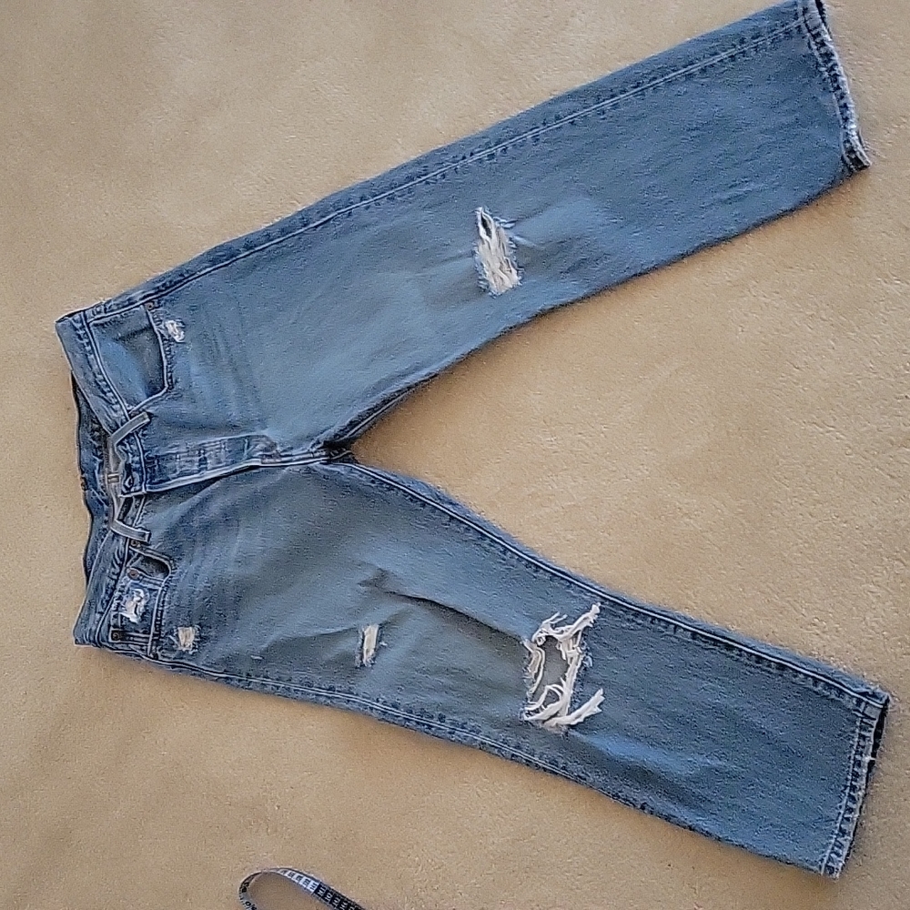 Levi distressed button fly jeans